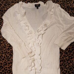 Talbots Petites Lightweight Ruffled Cardigan Size Petite Small